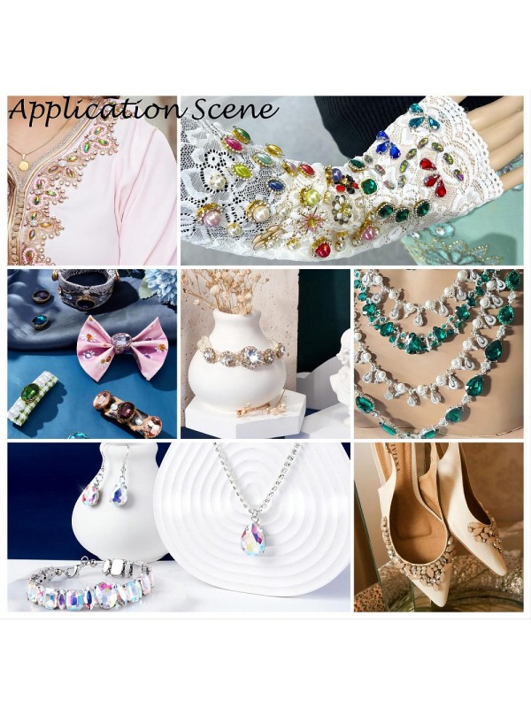 KRISTALČEK ZA ŠIVANJE rdeč,7x15mm