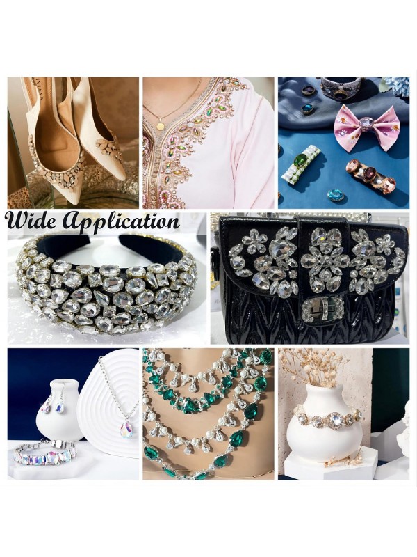 KRISTALČEK ZA ŠIVANJE kaki,8x10mm