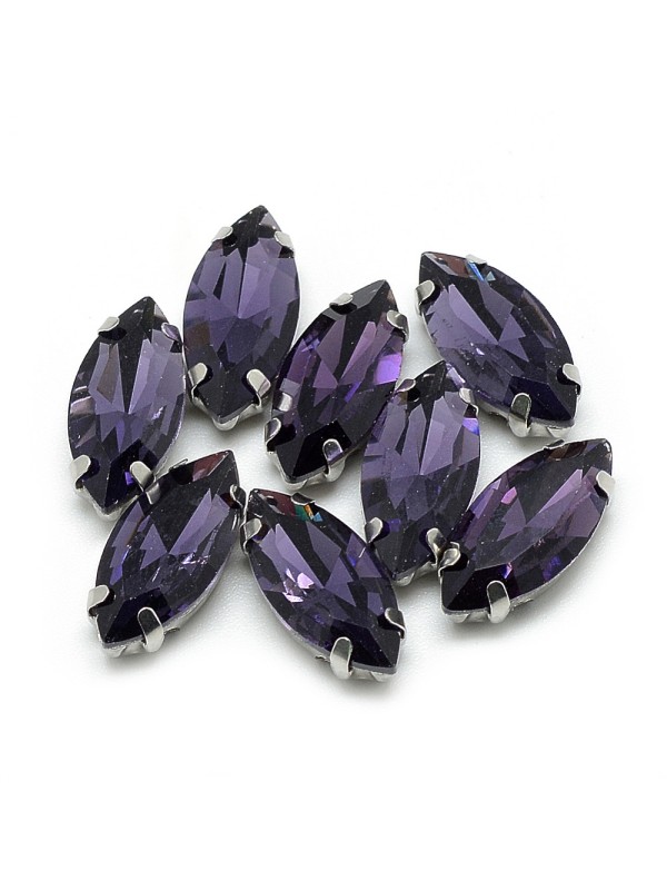 KRISTALČEK ZA ŠIVANJE vijoličen,7x15mm