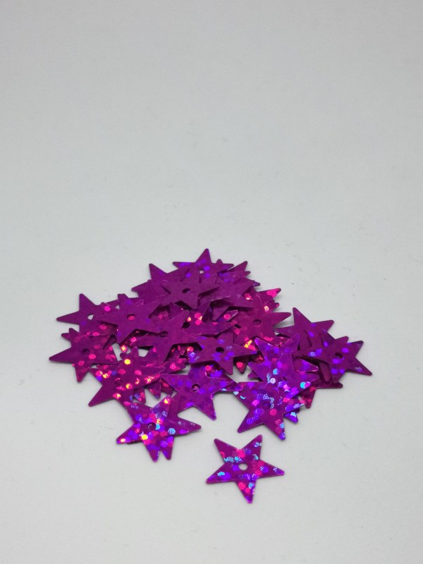 BLEŠČICE ZVEZDICE 13mm -hologramske pink