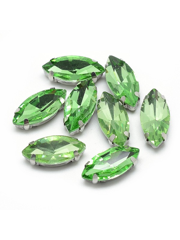 KRISTALČEK ZA ŠIVANJE zelen,7x15mm