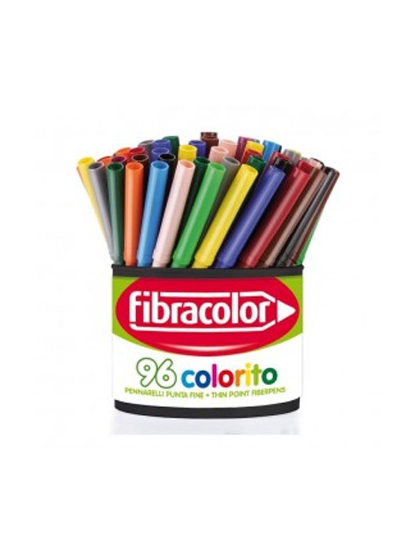 Tanki flomastri Fibracolor Colorito, lonček, 96 kosov