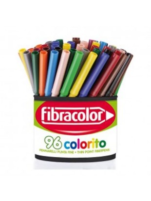 Tanki flomastri Fibracolor Colorito, lonček, 96 kosov
